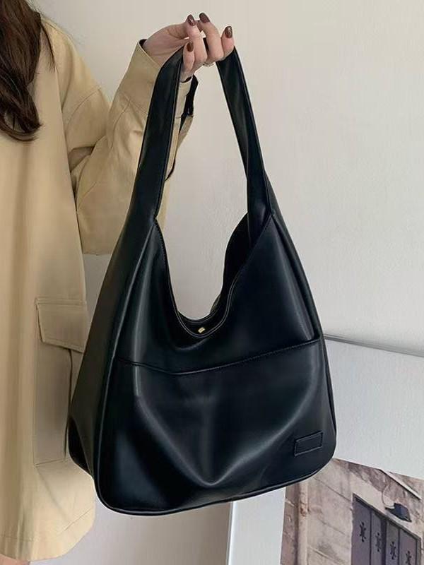 2023 Women's Large Capacity Soft Leather Bucket Tote - Autumn/Winter Shoulder Bag for College and Commute