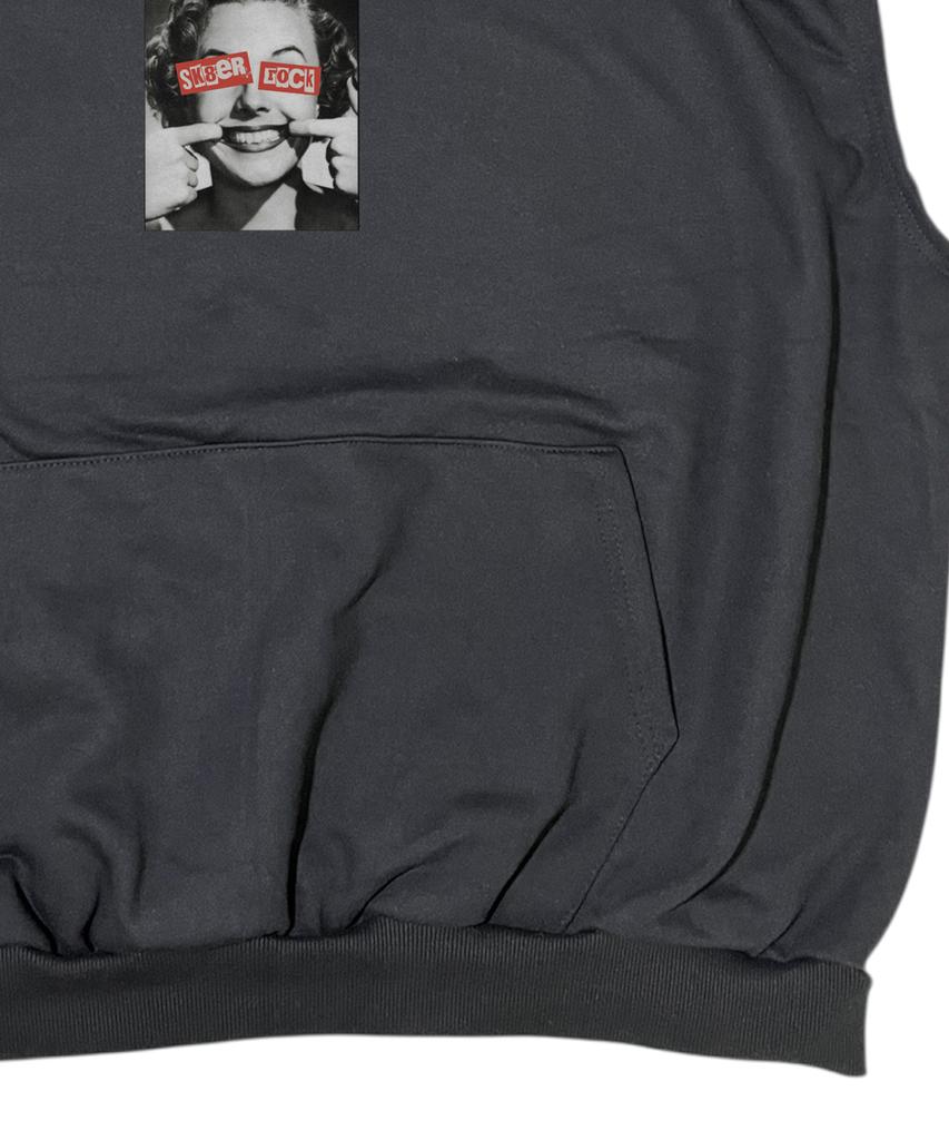 Sk8Er Rock Forced Happiness Sweat Hood Vest ((Black))