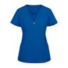 Nurse Top V-Neck Pockets Soft Short Sleeve Anti-Wrinkle Loose Doctor Uniform Workwear