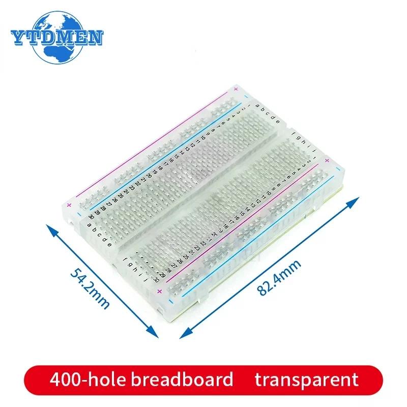 1PCS Breadboard 400 Tie Points Solderless Prototype PCB Universal Test Protoboard Bread Board White Transparent for Arduino