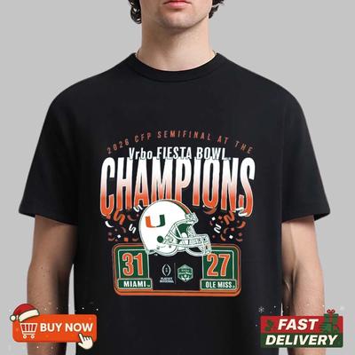 Miami Hurricanes 2026 Vrbo Fiesta Bowl Champions TShirt