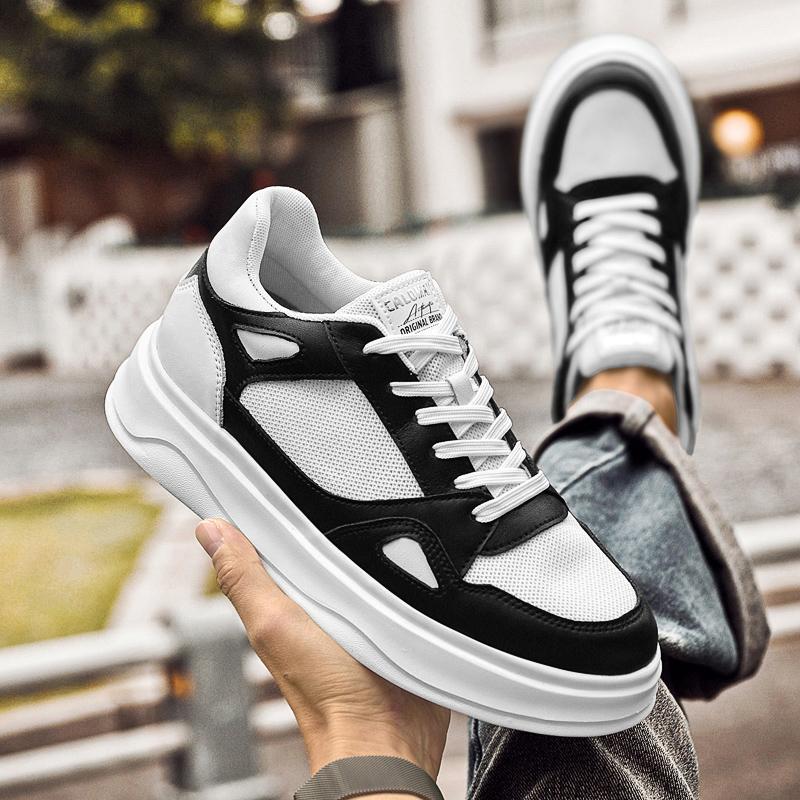 Men Elevator Shoes Oxford Sneakers Lift Insole 6CM Height Increase Summer Sports Plus Size 36-45