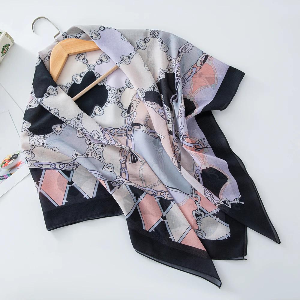 73Colors Malaysia Tudung Bawal Flower Print Hijab New Design Headscarf Premium Cotton Voile Soft Fashion Muslim Square Scarf