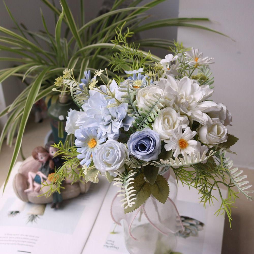 Silk Material Silk Dahlia Hydrangeas Design Fake Silk Flowers Party Wedding Decor  Home Decor