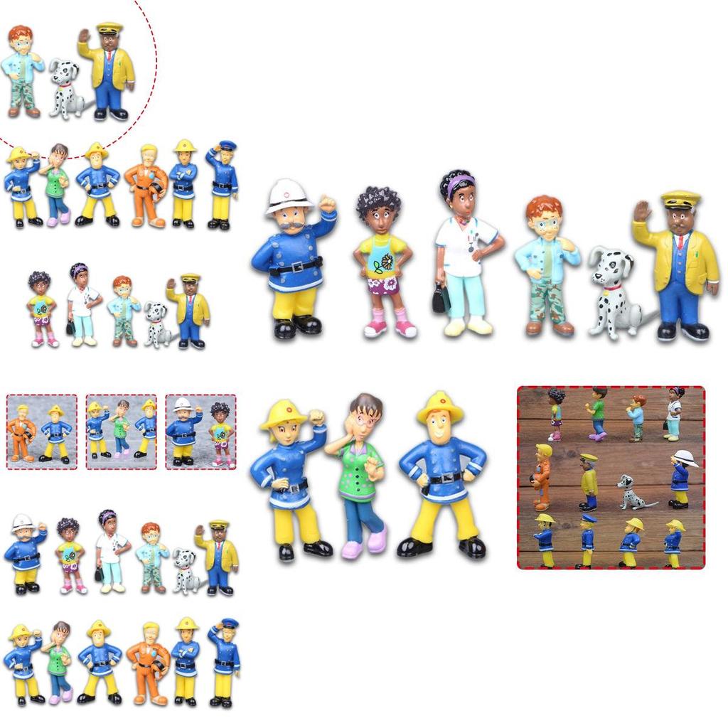 Charming 12pcs Cartoon Fireman Sam Mini Models For Enthusiastic Collectors And Decorators