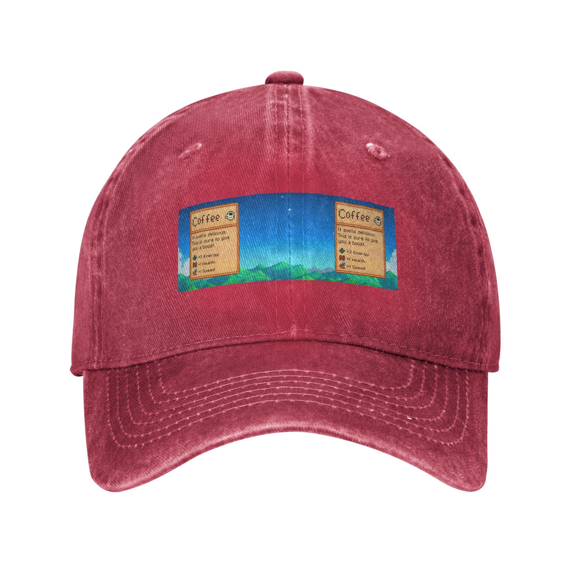 Stardew Valley Coffee Classic Denim Fabric Cap Casual Baseball Caps Adjustable Hat Summer Unisex Baseball Hats One Size