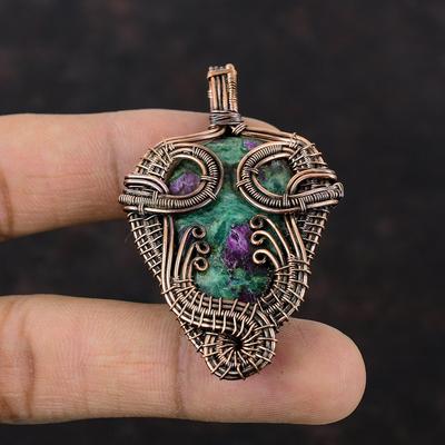 Ruby Fuchsite Pendant Copper Wire Wrapped Pendant Handmade Copper Jewelry Natural Gemstone Pendant Wire Wrap Jewelry Unique Pendant For Gift