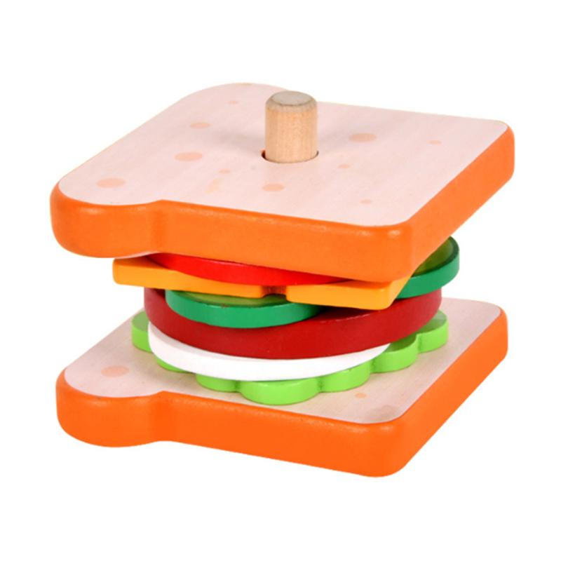 Children's simulated wooden card matching puzzle set pillar play early childhood education puzzle toy