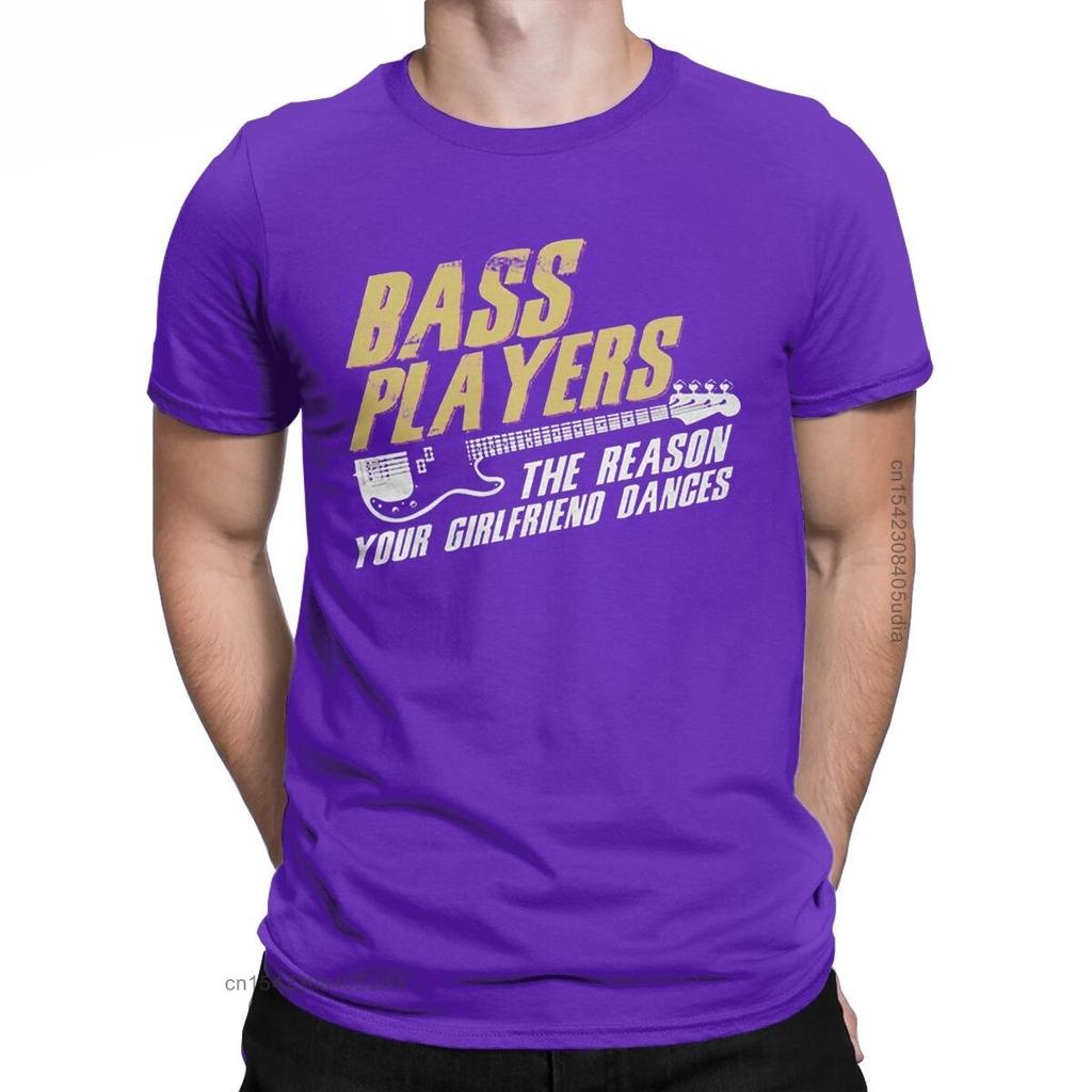 Men Bass Players Dances Graphic T Shirts Music Guitar Pure Cotton Tops Casual Crew Neck Tee Shirt for Men Printed T-Shirt