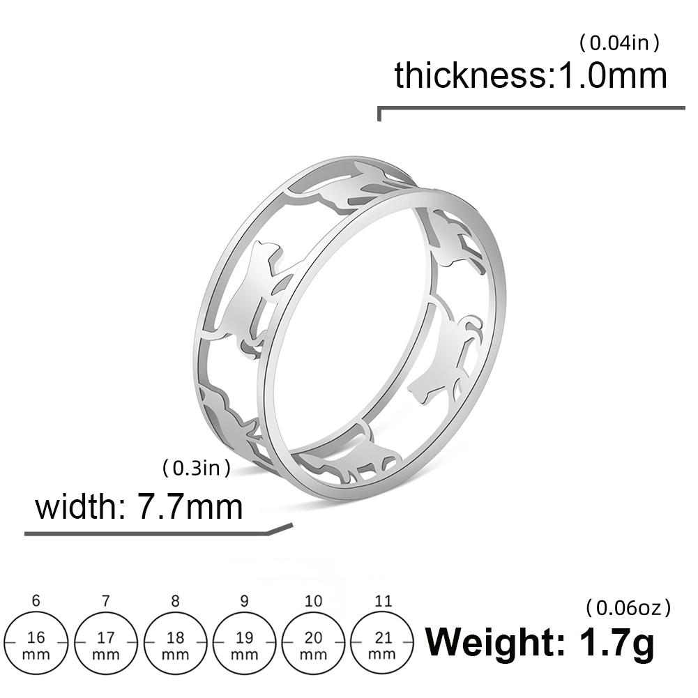 Elegant Walking Cat Ring Women s Stainless Steel Cute Kitten Ring 2026 Fashion Animal Jewelry Mother s Day Gift Wholesale 7