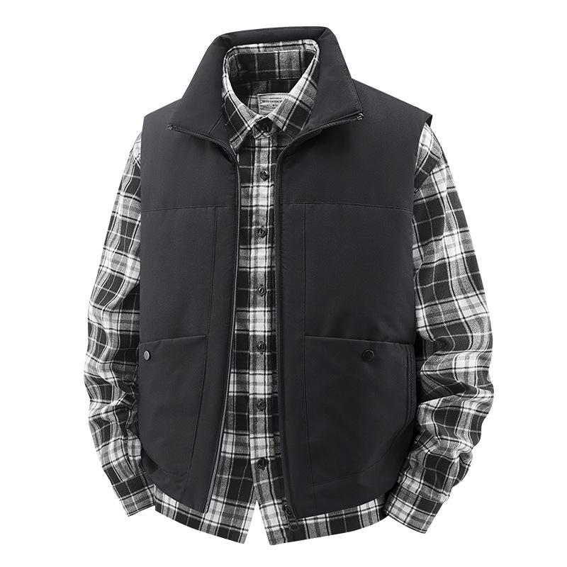 

Осенне-зимнее пальто Мужская красивая майка Теплое пальто Без рукавов Спорт L