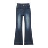 High-waisted Retro Jeans for Women with A Slim Autumn and Winter New Style Slim Floor Horn Horseshoe Plus Velvet Pants