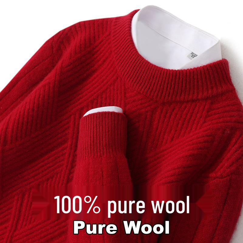 

Men s Winter Warm Wool Half-High Collar Knit Sweater M [115-130 lbs]