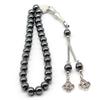 33 Beads 8mm Black Onyx Tasbih, Muslim Prayer Beads In Black Gold Silver, Islamic Rosary for Daily Worship & Fashion