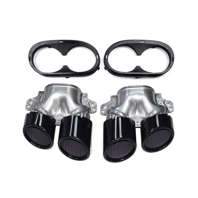 Black Dual/Quad Exit Tailpipe for Mercedes-Benz A-Class A200 A220 W177, A35, A45, AMG Rear Lip