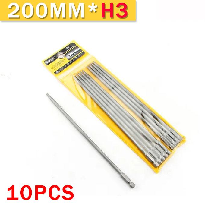 4/10PCS 200mm Hexagon Screwdrivers H3 H4 H5 H6 Screwdriver Bit Set Precision Impact Driver Magnetic Anti Slip Electric Hex Shank