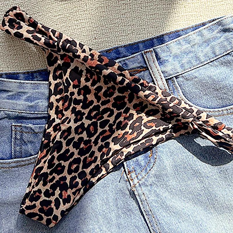 2025 Leopard Print Lace-Up Sexy Bikini: Women's European & American Swimwear