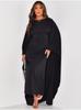 Elegant Terylene Long Dress With Round Neck And Flared Sleeves For Spring Women