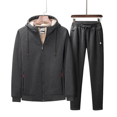 Men Cotton Winter Sporting Hooded Jacket Sweatshirt+Pants Sweatsuits 2PCS Tracksuit Men Clothes