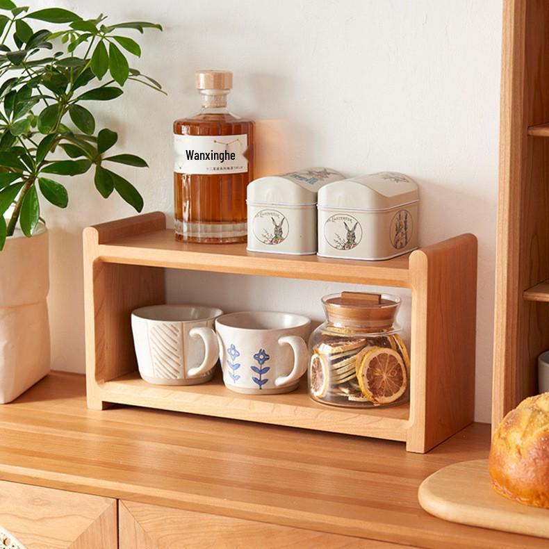 Solid Wood Multifunctional Cup Storage Rack for Kitchen & Dining Table