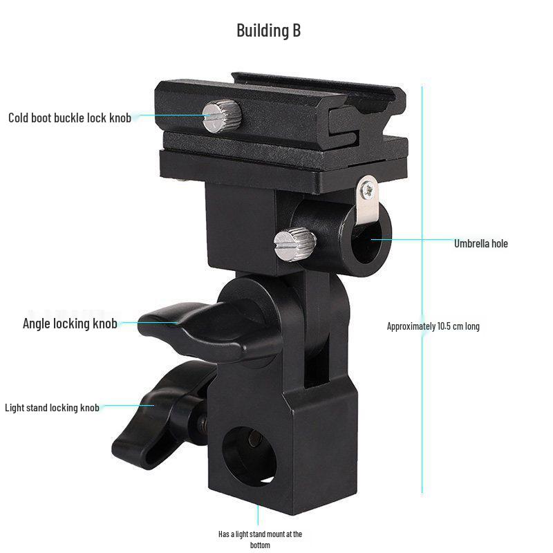 

Adjustable Studio Light Stand with Flash Bracket, Metal Tripod, Softbox Base, Reflector, and Umbrella.
