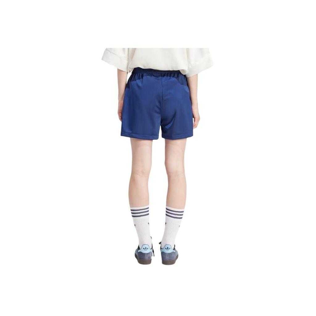adidas Originals Striped Mid-Waist Elastic Waist Loose Casual Shorts Women Bottoms Blue IP2958