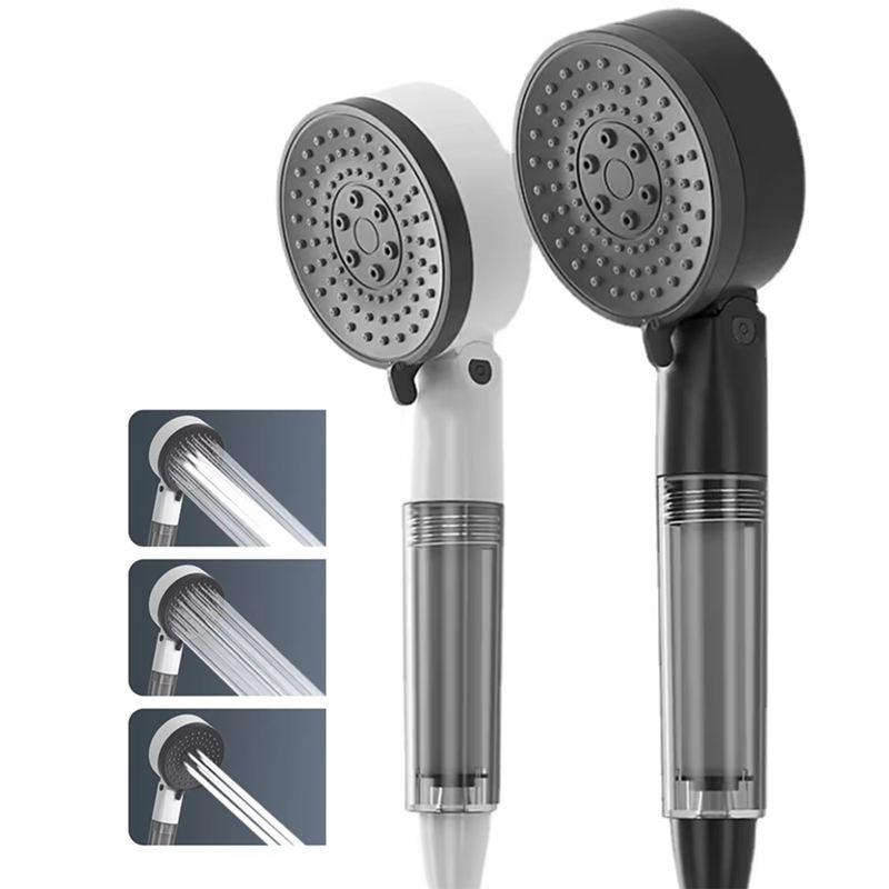 White Handheld PP Plastic Filter Showerhead with High Pressure Modern Design for Bathroom