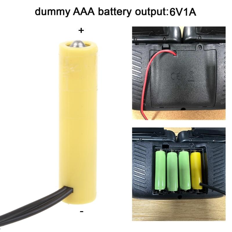 6V LR3 AAA Dummy Battery AAA Battery Eliminators Cable Replace 4Pcs 1.5V AAA Batteries for LED Light Toy Remote Control