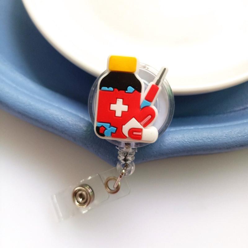Cute Ambulance Retractable Nurse Badge Reel Clip Cartoon Medicine Doctor Students IC ID Card Badge Holder