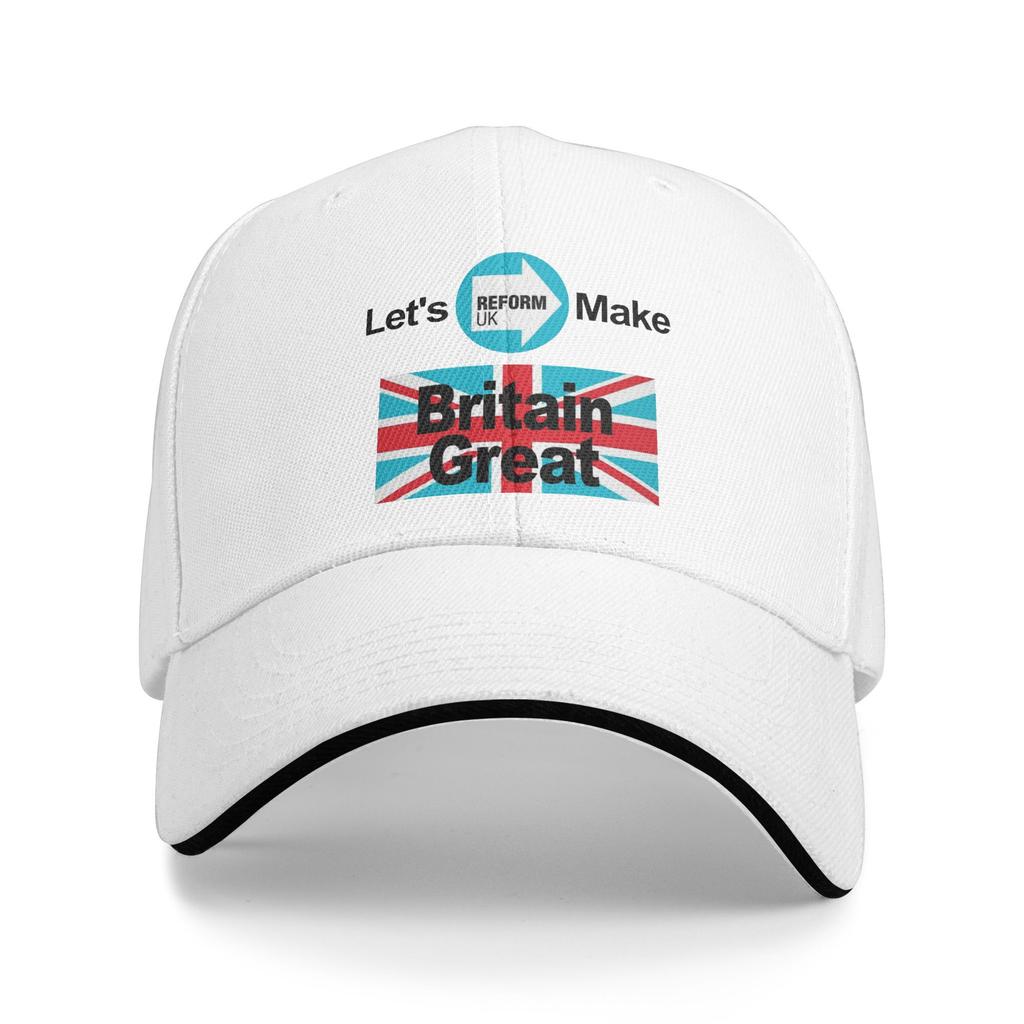 Lets Make Britain GREAT Again Sandwich Hats Men Women Reform UK Caps Fishing Hat Adjustable Polyester Baseball Cap Summer