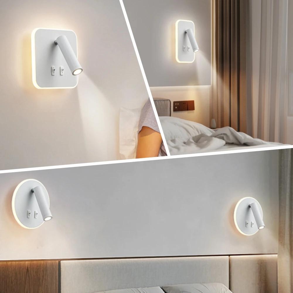 Rotatable Wall Lamp 3W 6W 9W 10W Modern LED Wall Light Home Decoration Angle Adjustable Bedroom Bedside Sconce Lamp for Home