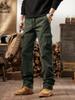 Męskie spodnie robocze w stylu retro z wieloma kieszeniami i ściągaczami 8558 - Modne ubrania casualowe na zewnątrz