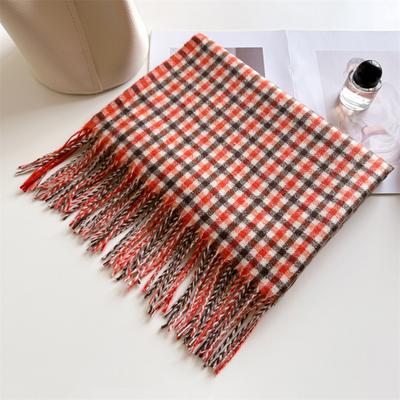 Sciarpa da Donna a Quadri Shawl in Maglia con Decorazione a Frange Sciarpa Calda Versatile Comodo Accessorio per Capelli
