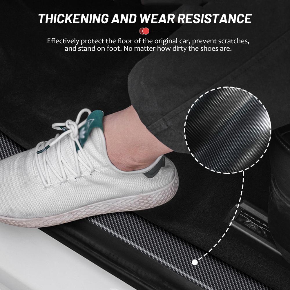 4 bucăți autocolante 3D de protecție pentru pragul ușii din fibră de carbon pentru Tesla Model 3 2023 2022 stilul mașinii