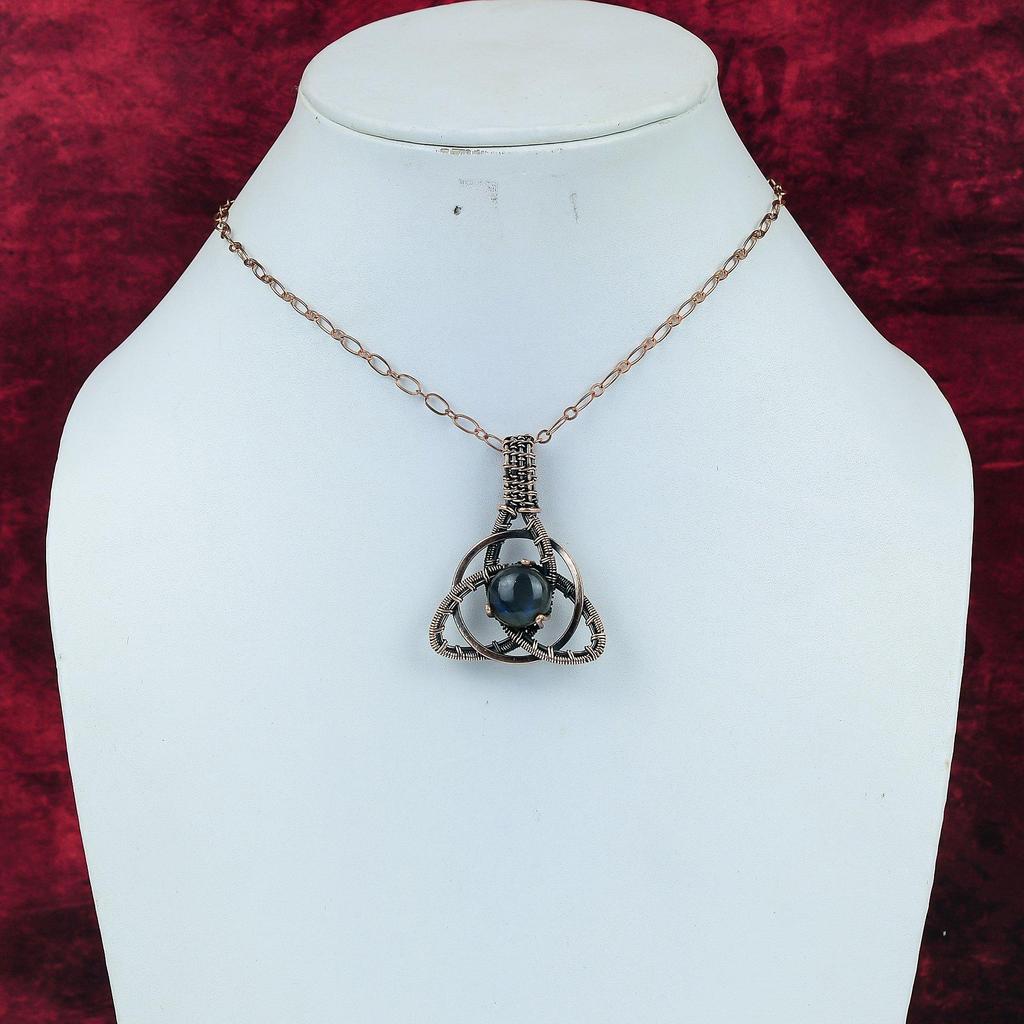 Labradorite Pendant Copper Wire Wrapped Pendant Handmade Birthstone Jewelry Original Gemstone Pendant Dainty Copper Jewelry Engagement Gifts