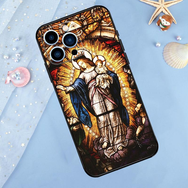 Virgin Mary Christian Phone Case For iPhone 13 11 12 14 15 16 Pro Max 7 8 Plus XR XS Max X Silicone Cover
