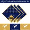 Elegant Disposable Dinnerware Set for 8 Guests Plates Cups and Napkins for Muslims Eid Festival Festive Celebration