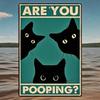 Metal Poster Wall Art Black Cat Bathroom Funny Sign Metal Poster Black Cat Bathroom Decor Funny Sign Black Cat Metal Sign Bathroom Humorous Wall Art