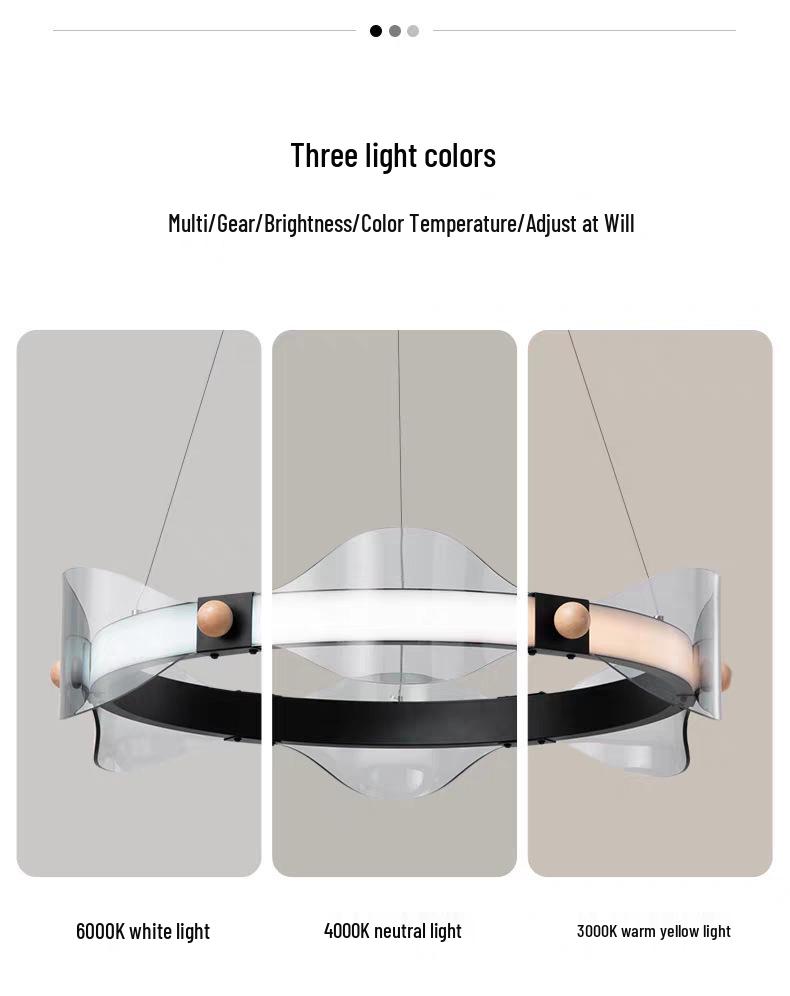 Nordic Minimalist Glass Ring Pendant Light for Living Rooms, Bedrooms, Studies, Showrooms, and Restaurants.