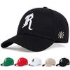 1Piece Unisex R Letter Embroidery Stitched Stitching Baseball Cap Outdoor Adjustable Sunscreen Leisure Hat Spring Autumn Travel Tourism Vacation