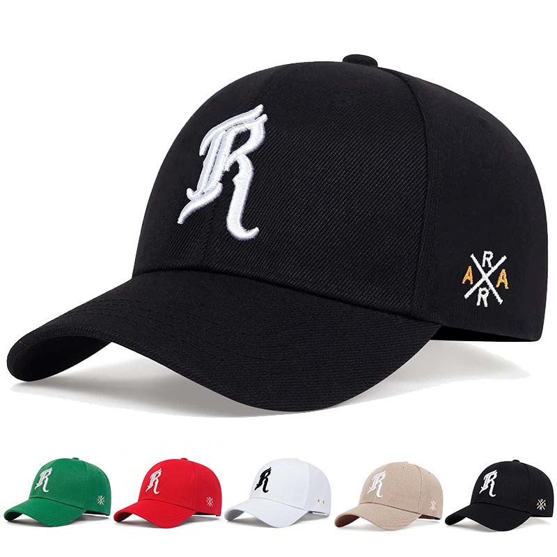 1Piece Unisex R Letter Embroidery Stitched Stitching Baseball Cap Outdoor Adjustable Sunscreen Leisure Hat Spring Autumn Travel Tourism Vacation