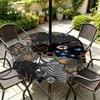 Outdoor Round Tablecloth With Umbrella Hole Patio Garden Deck Waterproof Oil Resistant Drop Cloth