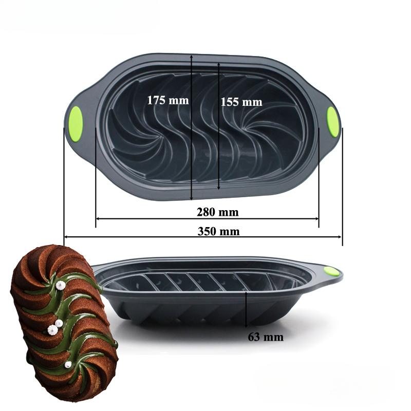 Kitchen Bakeware Food Grade Silicone Bundt Cake Molds Fluted Design Pound Cake Baking Tools Toast Tray Bread Moulds Loaf Pan
