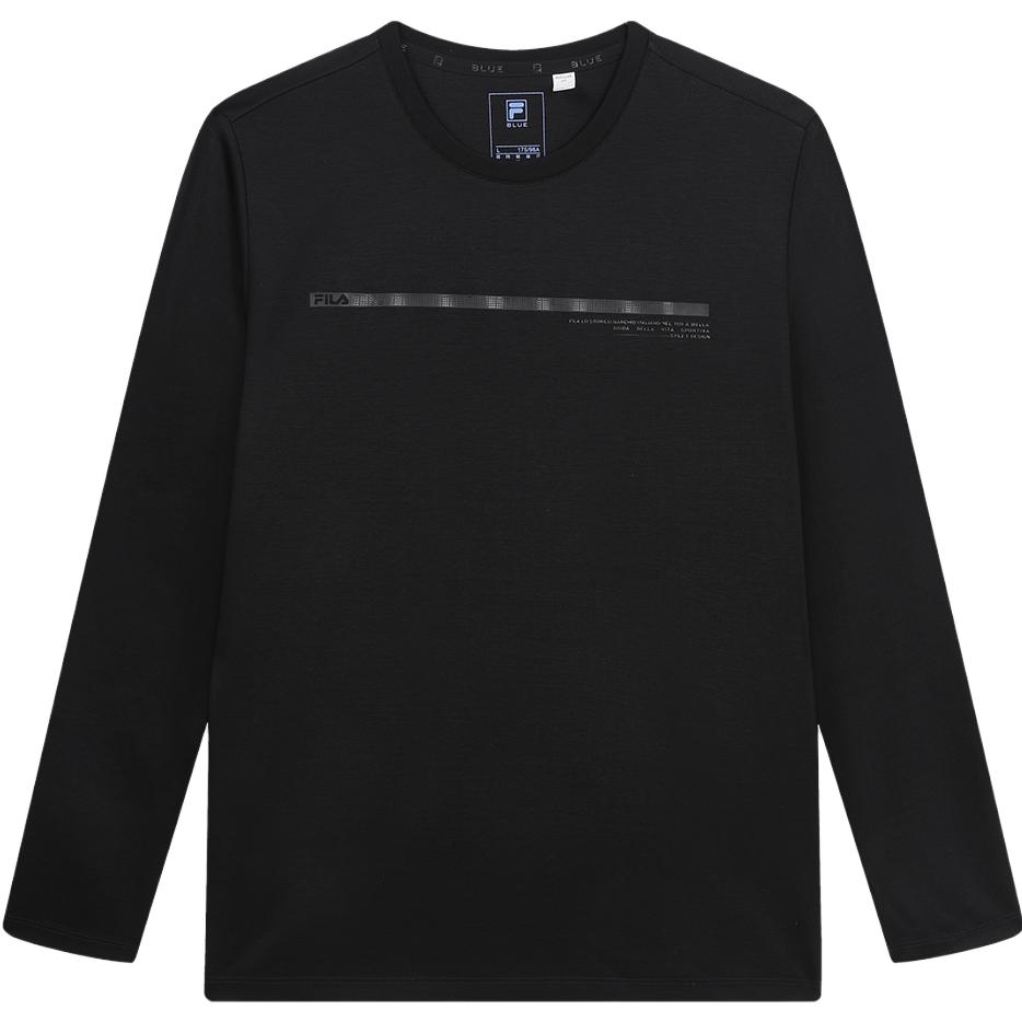 

FILA 2023 Autumn New Long Sleeve T-Shirt Basic Simple Business Casual Round Neck Top Men Tops Black F11M332206F-BK L