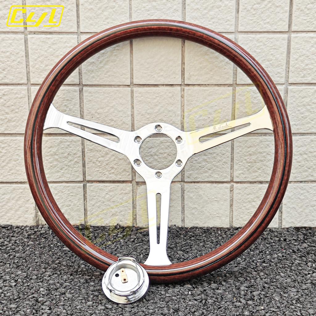 JDM 15inch Wood Style Steering Wheel Universal Vintage Retro Car Sports Steering Wheel
