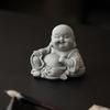 Maitreya Buddha Teetier-Ornament Haus Grüner Sandstein Schreibtisch Aquarium Landschaft Topfpflanzen Dekoration