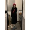 Korean-Style Thick Knit Hooded Sweater Dress for Women - Soft, Loose, Perfect for Autumn and Winter