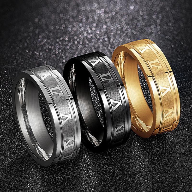Ring, Mode-Ring mit römischen Ziffern, Unisex, personalisierter geschlechtsneutraler Stil