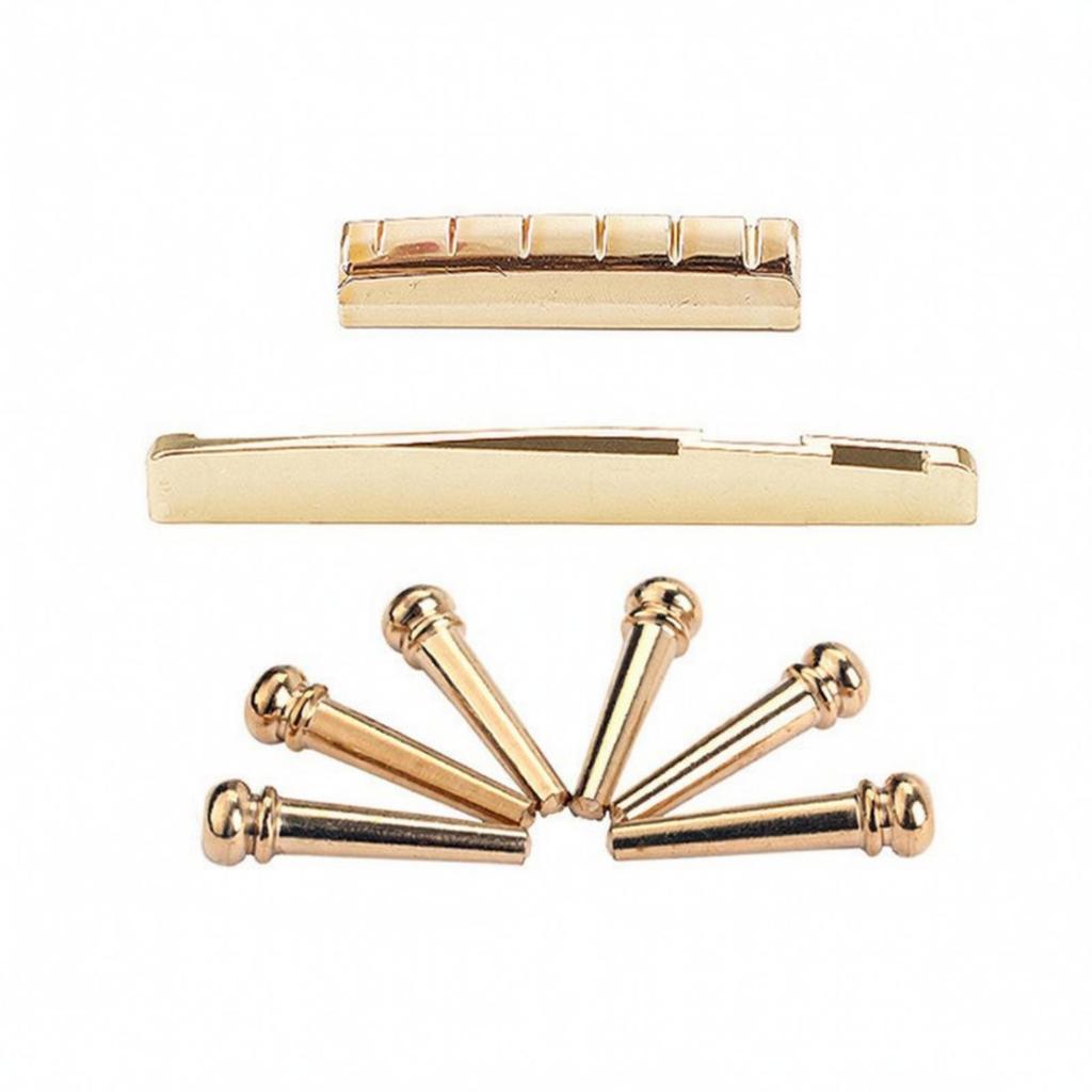 Guitar Bridge Pin Kit with String Rests Brass Hardware Convenient for Guitarists