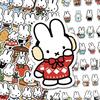 Miffy Cartoon Animation Peripheral Cute Creative Stickers Personality Two-dimensional Decorative Hand Account Stickers Wholesale